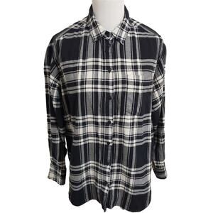 Gap Medium Black And White Big Flannel #14y32